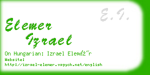 elemer izrael business card